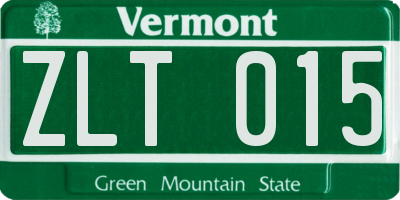 VT license plate ZLT015