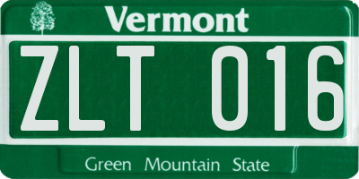 VT license plate ZLT016