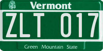 VT license plate ZLT017