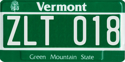 VT license plate ZLT018