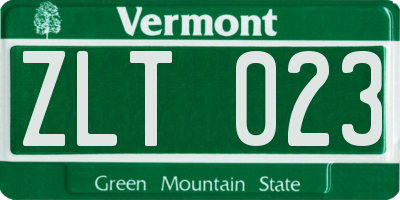 VT license plate ZLT023