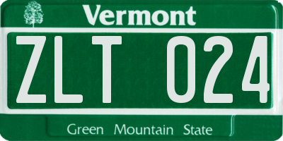 VT license plate ZLT024