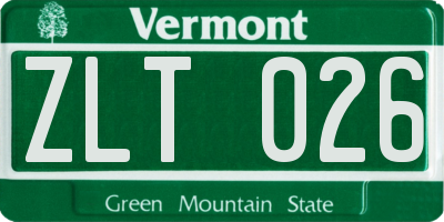 VT license plate ZLT026