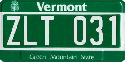 VT license plate ZLT031