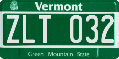 VT license plate ZLT032