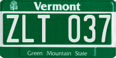 VT license plate ZLT037