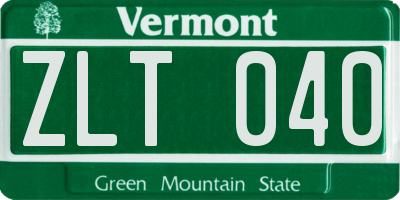 VT license plate ZLT040
