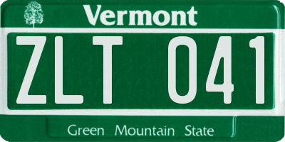 VT license plate ZLT041