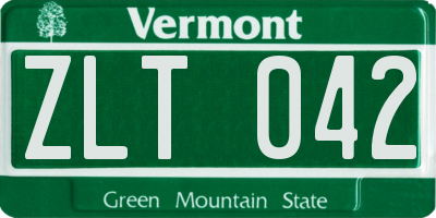 VT license plate ZLT042