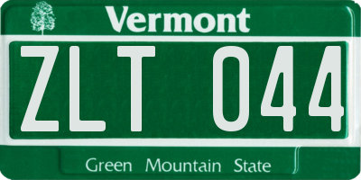 VT license plate ZLT044