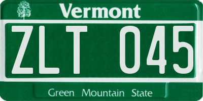 VT license plate ZLT045