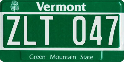 VT license plate ZLT047