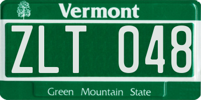VT license plate ZLT048