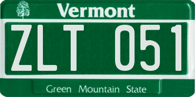 VT license plate ZLT051