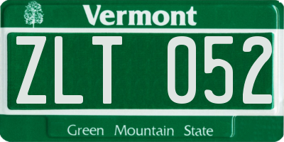 VT license plate ZLT052