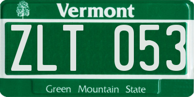 VT license plate ZLT053