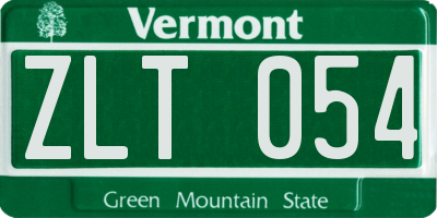 VT license plate ZLT054