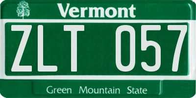 VT license plate ZLT057