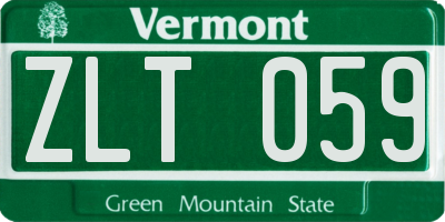 VT license plate ZLT059