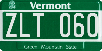 VT license plate ZLT060