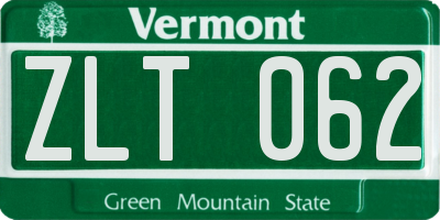 VT license plate ZLT062