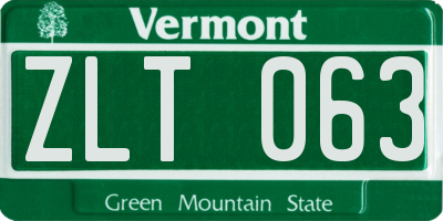 VT license plate ZLT063
