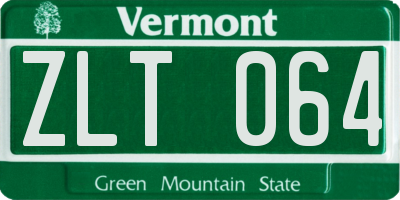 VT license plate ZLT064