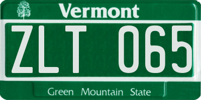 VT license plate ZLT065
