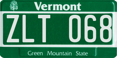 VT license plate ZLT068