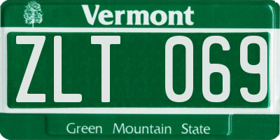VT license plate ZLT069