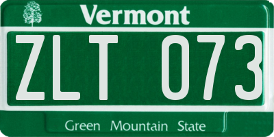VT license plate ZLT073