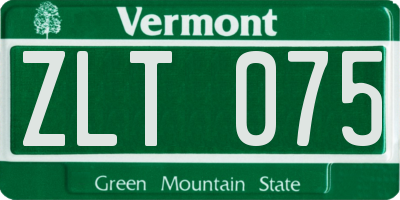VT license plate ZLT075