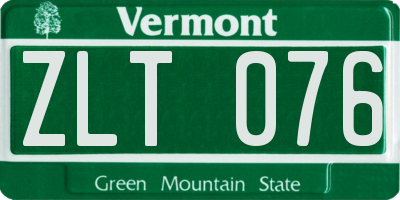 VT license plate ZLT076