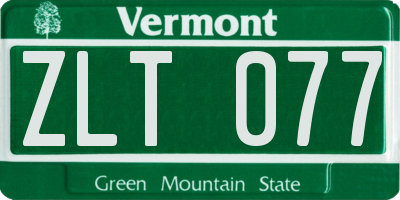 VT license plate ZLT077