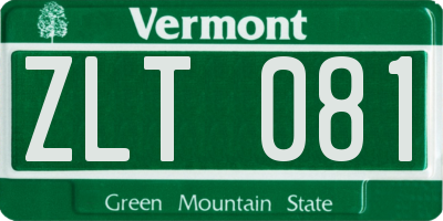 VT license plate ZLT081