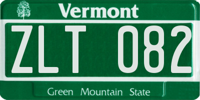 VT license plate ZLT082