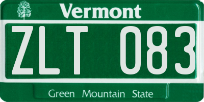 VT license plate ZLT083