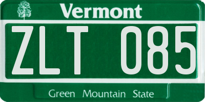 VT license plate ZLT085