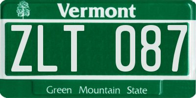 VT license plate ZLT087