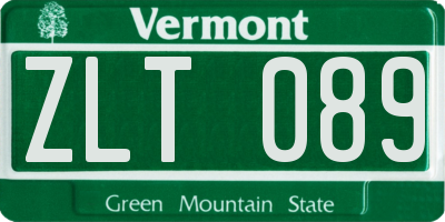 VT license plate ZLT089