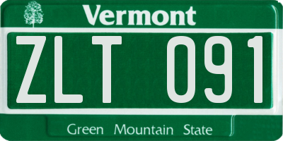 VT license plate ZLT091