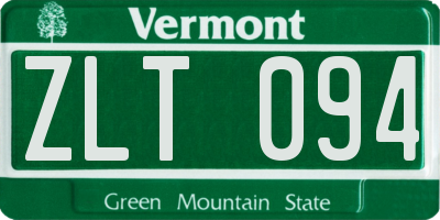 VT license plate ZLT094