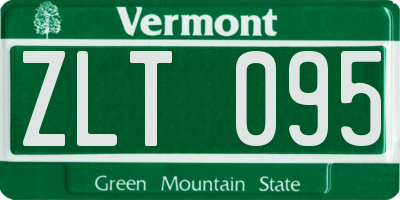 VT license plate ZLT095