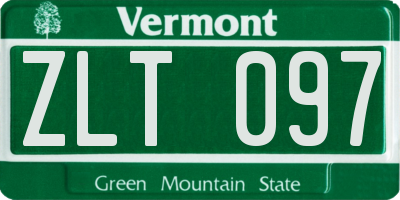 VT license plate ZLT097