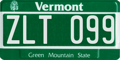 VT license plate ZLT099