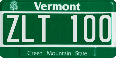 VT license plate ZLT100