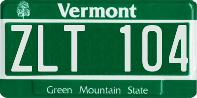 VT license plate ZLT104