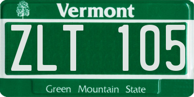 VT license plate ZLT105