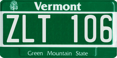 VT license plate ZLT106