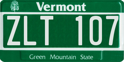 VT license plate ZLT107